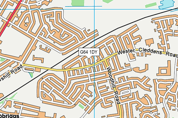 G64 1DY map - OS VectorMap District (Ordnance Survey)