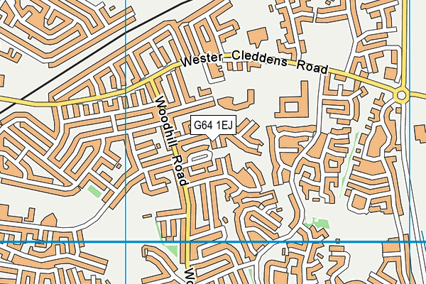 G64 1EJ map - OS VectorMap District (Ordnance Survey)