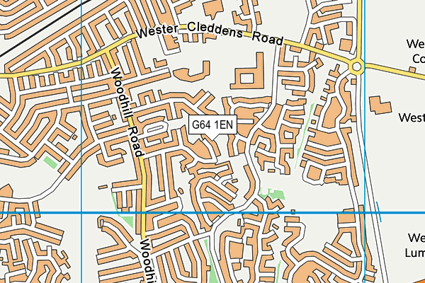 G64 1EN map - OS VectorMap District (Ordnance Survey)