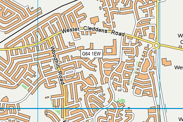 G64 1EW map - OS VectorMap District (Ordnance Survey)