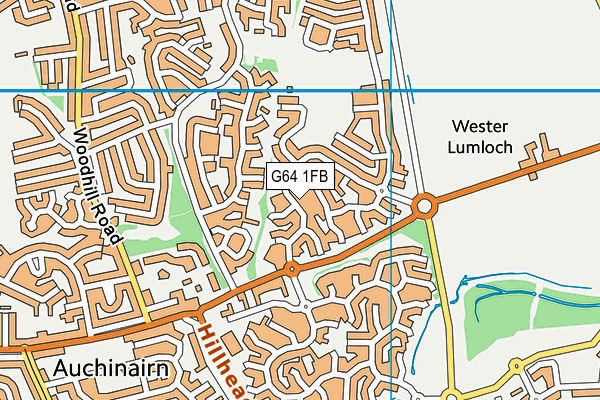 G64 1FB map - OS VectorMap District (Ordnance Survey)