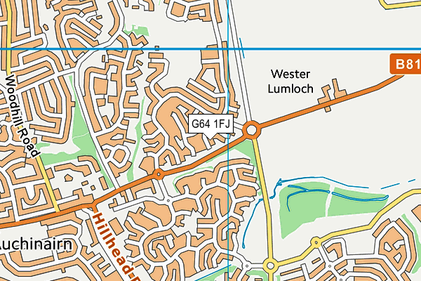 G64 1FJ map - OS VectorMap District (Ordnance Survey)