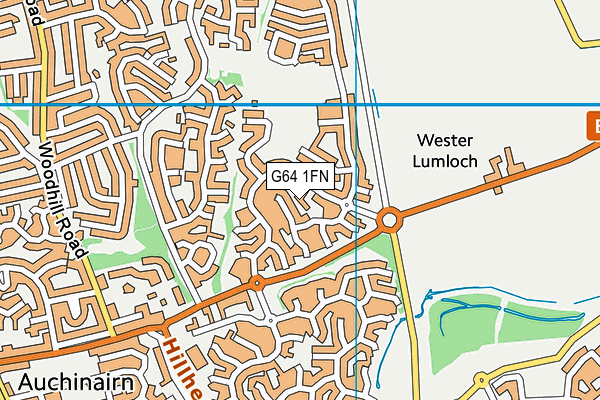 G64 1FN map - OS VectorMap District (Ordnance Survey)