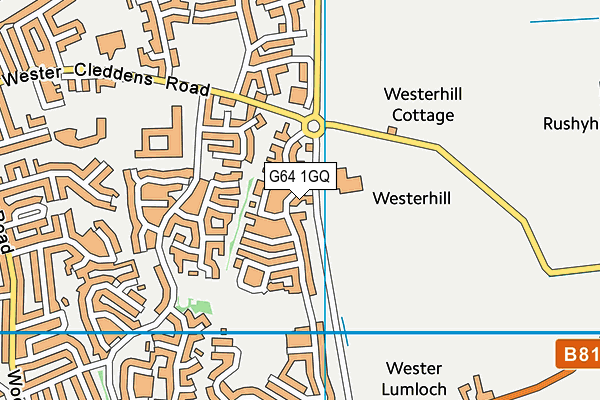 G64 1GQ map - OS VectorMap District (Ordnance Survey)