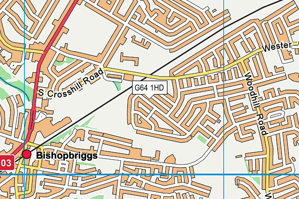 G64 1HD map - OS VectorMap District (Ordnance Survey)