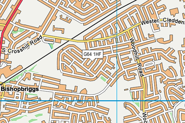 G64 1HF map - OS VectorMap District (Ordnance Survey)