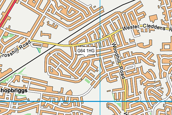 G64 1HG map - OS VectorMap District (Ordnance Survey)