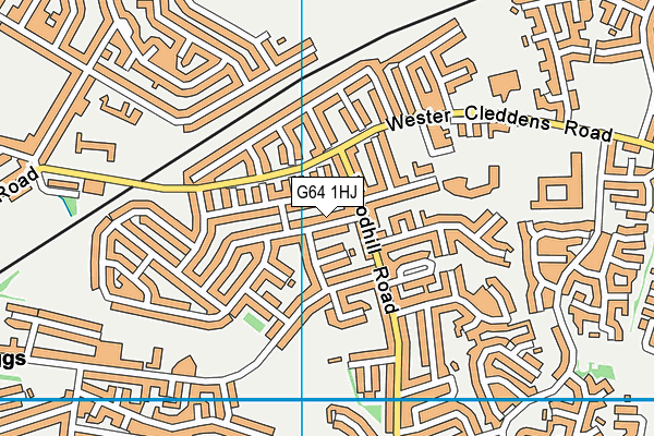 G64 1HJ map - OS VectorMap District (Ordnance Survey)