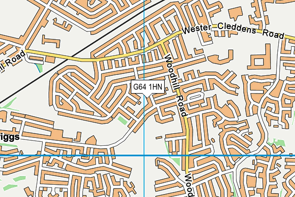 G64 1HN map - OS VectorMap District (Ordnance Survey)