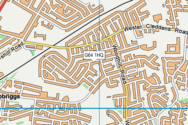 G64 1HQ map - OS VectorMap District (Ordnance Survey)