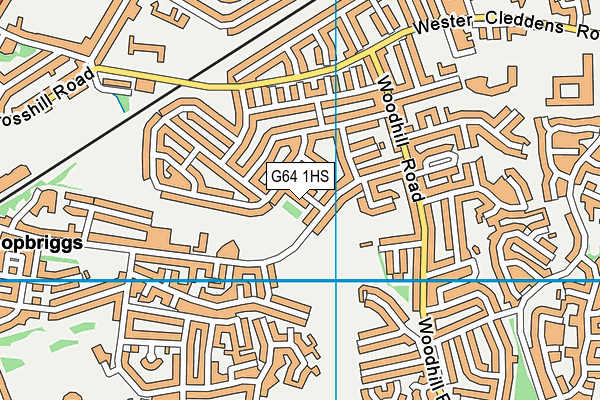 G64 1HS map - OS VectorMap District (Ordnance Survey)