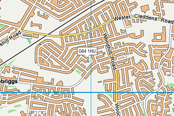 G64 1HU map - OS VectorMap District (Ordnance Survey)