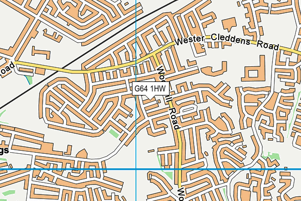 G64 1HW map - OS VectorMap District (Ordnance Survey)