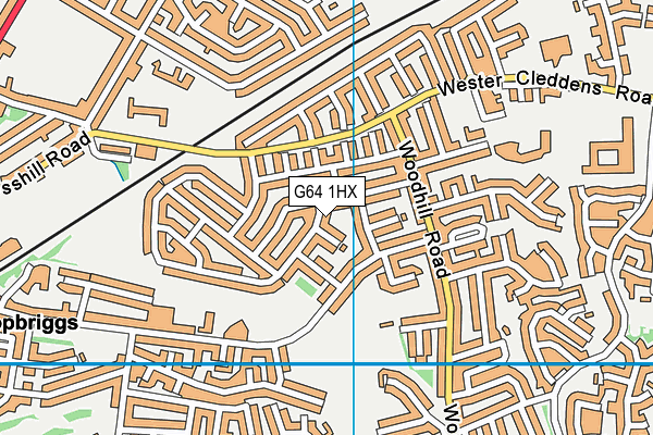 G64 1HX map - OS VectorMap District (Ordnance Survey)