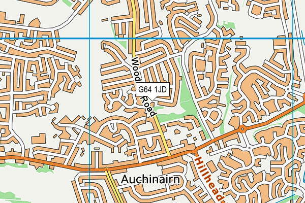 G64 1JD map - OS VectorMap District (Ordnance Survey)