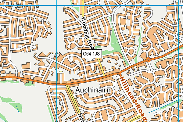 G64 1JS map - OS VectorMap District (Ordnance Survey)