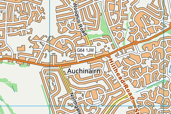 G64 1JW map - OS VectorMap District (Ordnance Survey)