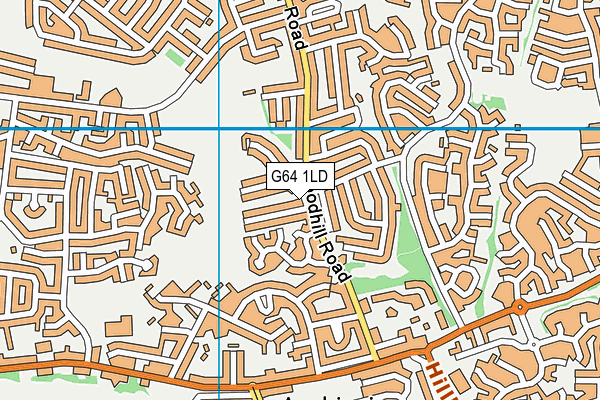 G64 1LD map - OS VectorMap District (Ordnance Survey)