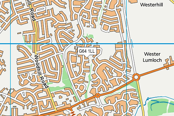 G64 1LL map - OS VectorMap District (Ordnance Survey)