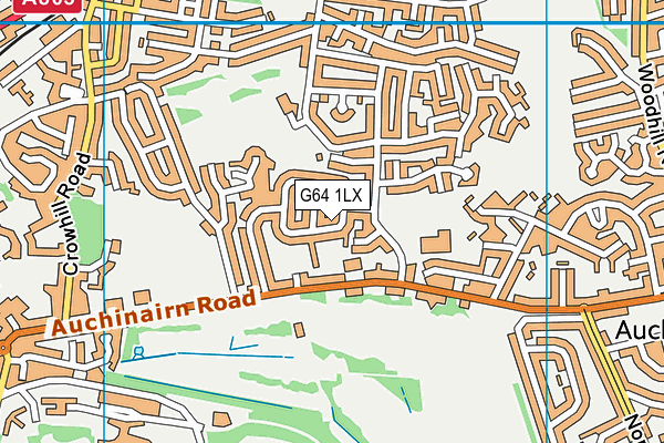 G64 1LX map - OS VectorMap District (Ordnance Survey)