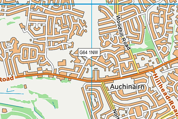 G64 1NW map - OS VectorMap District (Ordnance Survey)