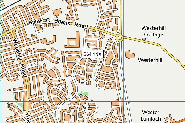 G64 1NX map - OS VectorMap District (Ordnance Survey)