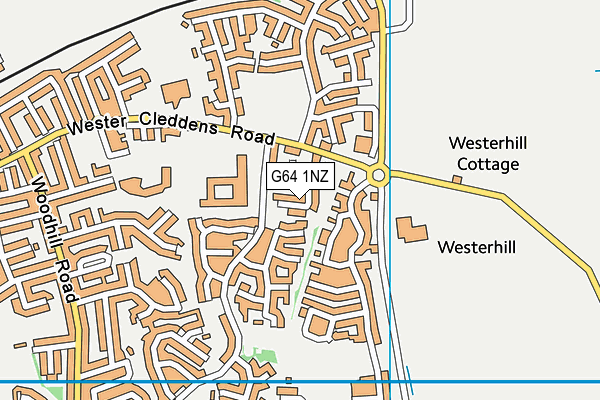 G64 1NZ map - OS VectorMap District (Ordnance Survey)