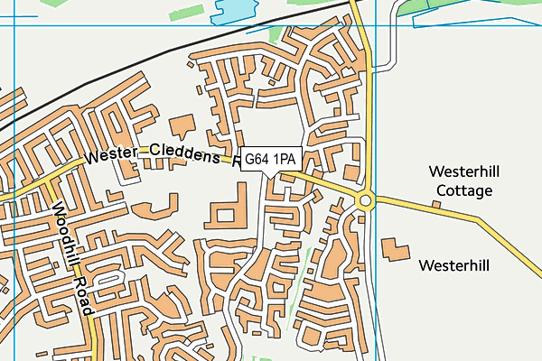 G64 1PA map - OS VectorMap District (Ordnance Survey)