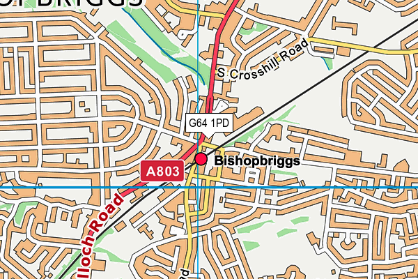 G64 1PD map - OS VectorMap District (Ordnance Survey)