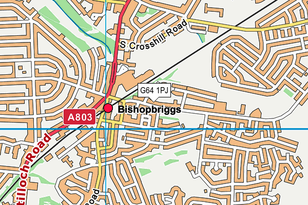 G64 1PJ map - OS VectorMap District (Ordnance Survey)