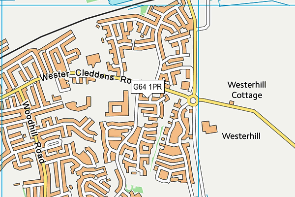 G64 1PR map - OS VectorMap District (Ordnance Survey)