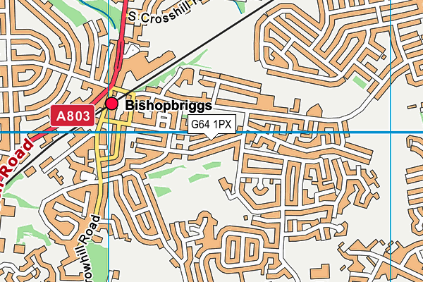 G64 1PX map - OS VectorMap District (Ordnance Survey)