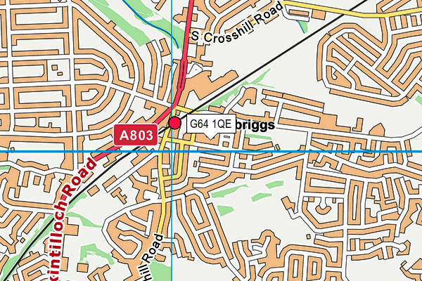 G64 1QE map - OS VectorMap District (Ordnance Survey)