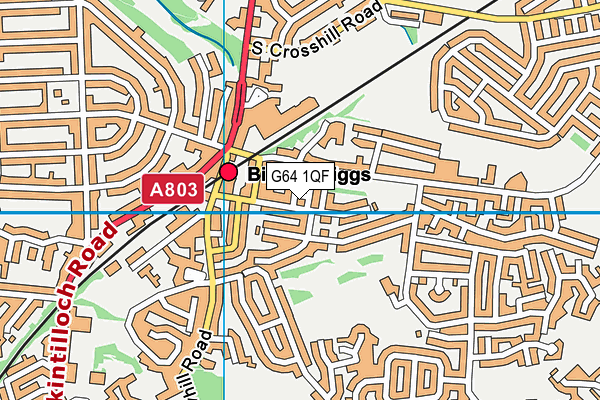 G64 1QF map - OS VectorMap District (Ordnance Survey)