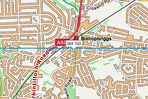 G64 1QS map - OS VectorMap District (Ordnance Survey)