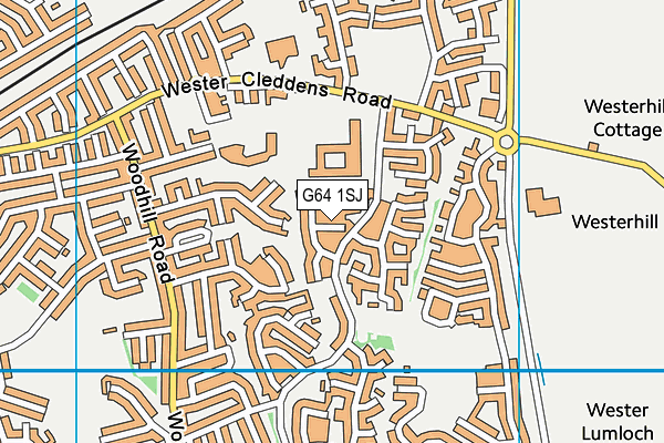 G64 1SJ map - OS VectorMap District (Ordnance Survey)