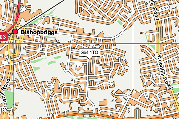 G64 1TQ map - OS VectorMap District (Ordnance Survey)