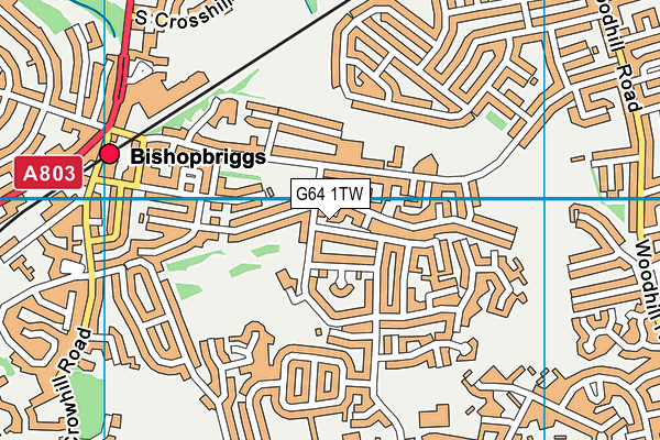 G64 1TW map - OS VectorMap District (Ordnance Survey)