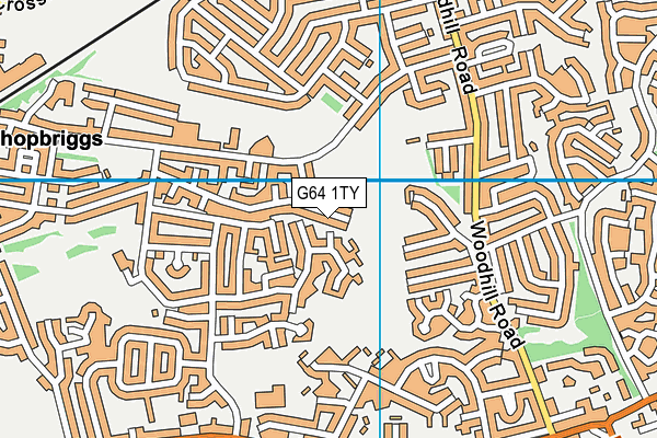 G64 1TY map - OS VectorMap District (Ordnance Survey)