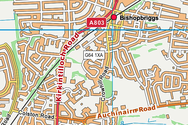 G64 1XA map - OS VectorMap District (Ordnance Survey)