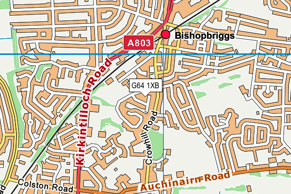 G64 1XB map - OS VectorMap District (Ordnance Survey)