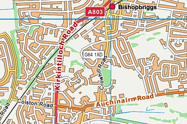 G64 1XD map - OS VectorMap District (Ordnance Survey)