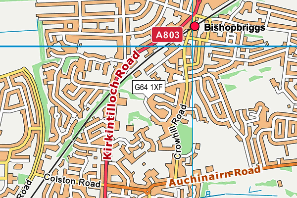 G64 1XF map - OS VectorMap District (Ordnance Survey)