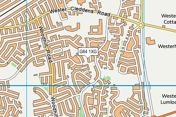 G64 1XG map - OS VectorMap District (Ordnance Survey)