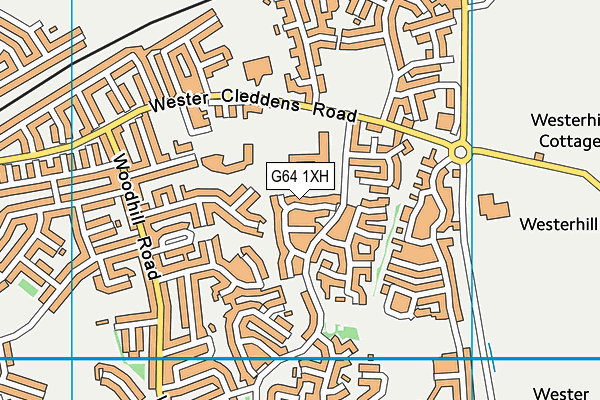 G64 1XH map - OS VectorMap District (Ordnance Survey)