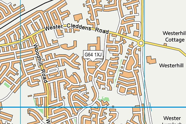 G64 1XJ map - OS VectorMap District (Ordnance Survey)