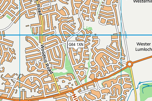 G64 1XN map - OS VectorMap District (Ordnance Survey)