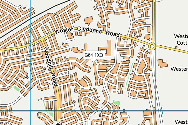 G64 1XQ map - OS VectorMap District (Ordnance Survey)