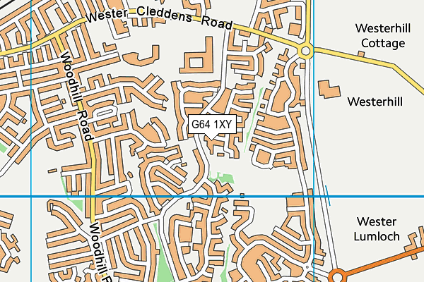 G64 1XY map - OS VectorMap District (Ordnance Survey)