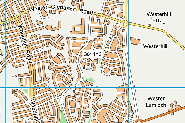 G64 1YG map - OS VectorMap District (Ordnance Survey)